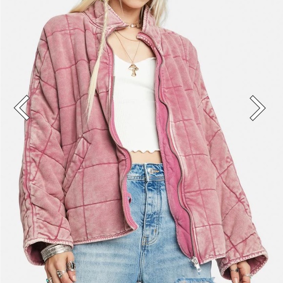 Free People Cherry Cola Dolman Quilted Jacket M - Picture 12 of 12